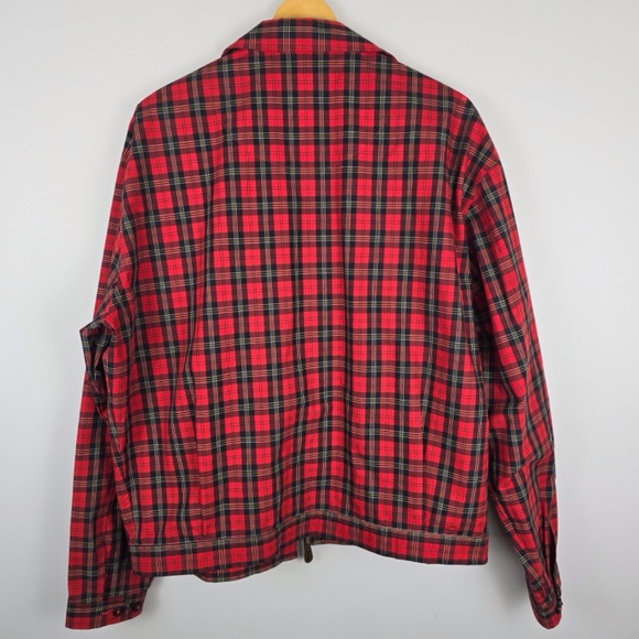 VTG Polo Ralph Lauren Red Tartan Plaid Harrington Lightweight Jacket XL - Picture 6 of 11